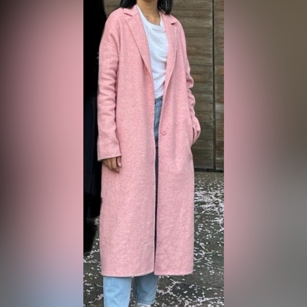 Zara Pink Wool Blend Coat  NWT Fits Small to Large